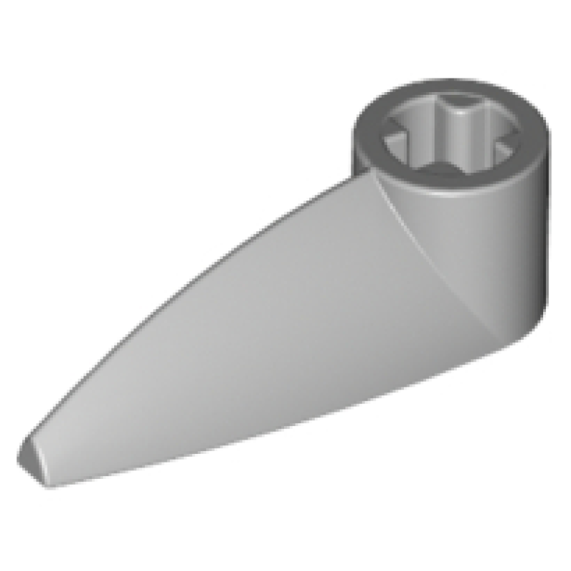 Bionicle 1x3 tand met as gat Light Bluish Gray